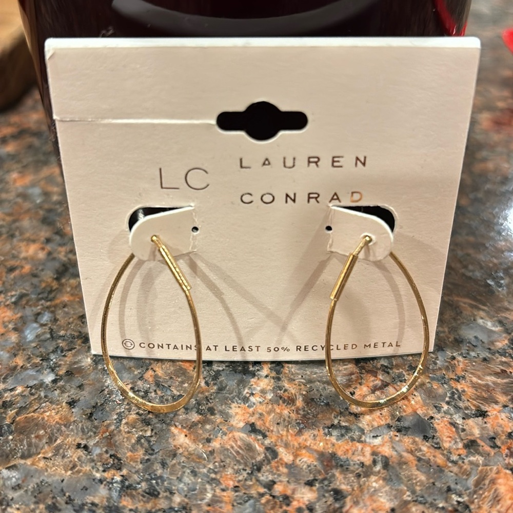 LC Lauren Conrad Teardrop Hoop Earrings
